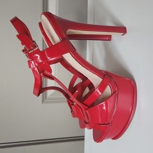 ALDO Red Cherry Platform Heel sz 7.5